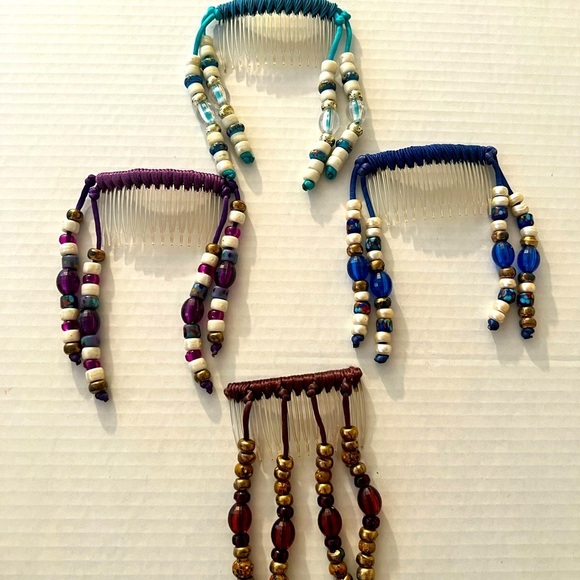 Accessories - Beaded Hair Combs Set of 4